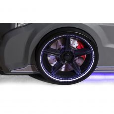 Дитяче ліжко машина Mustang Full Extra Grey 190х90 см з підсвічуванням, музикою, шкіряний салон, пультом